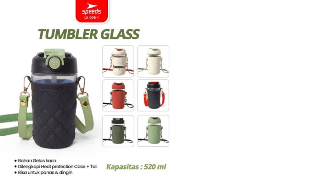 SPEEDS Botol Minum Tumbler Glass Kaca Tumbler Termos Air Panas Mini Botol Minum Portabel 008-1