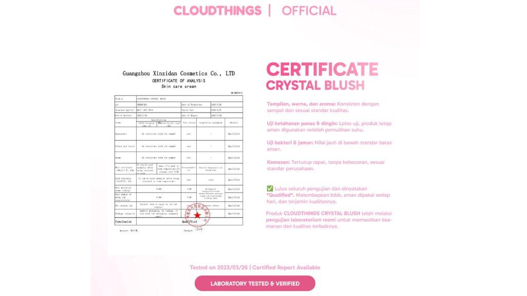 Sertifikat analisis yang dikeluarkan oleh Guangzhou Xinzidan Cosmetics Co., Ltd.