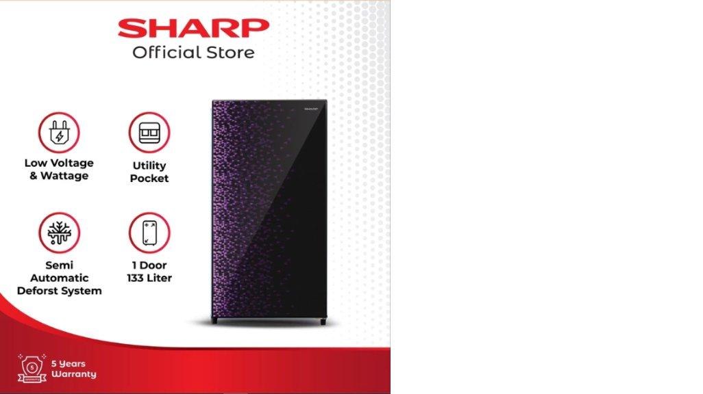 Sharp Kulkas 1 Pintu SJ-X165MG-GB SHINE Magneglas Series Blue 133L