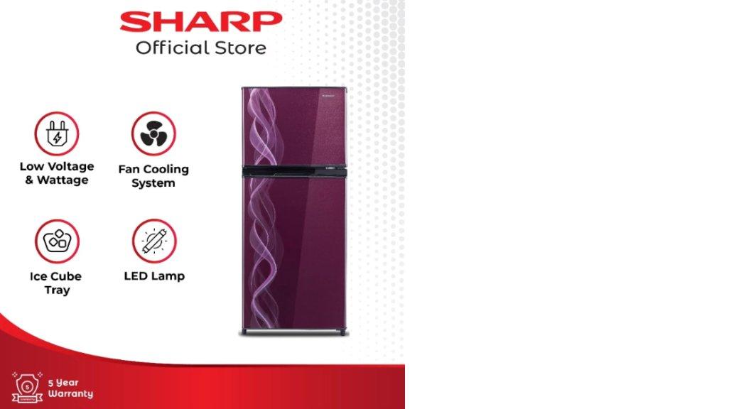 Sharp Kulkas 2 Pintu New Kirei Series Purple Helix SJ-197ND-VP2