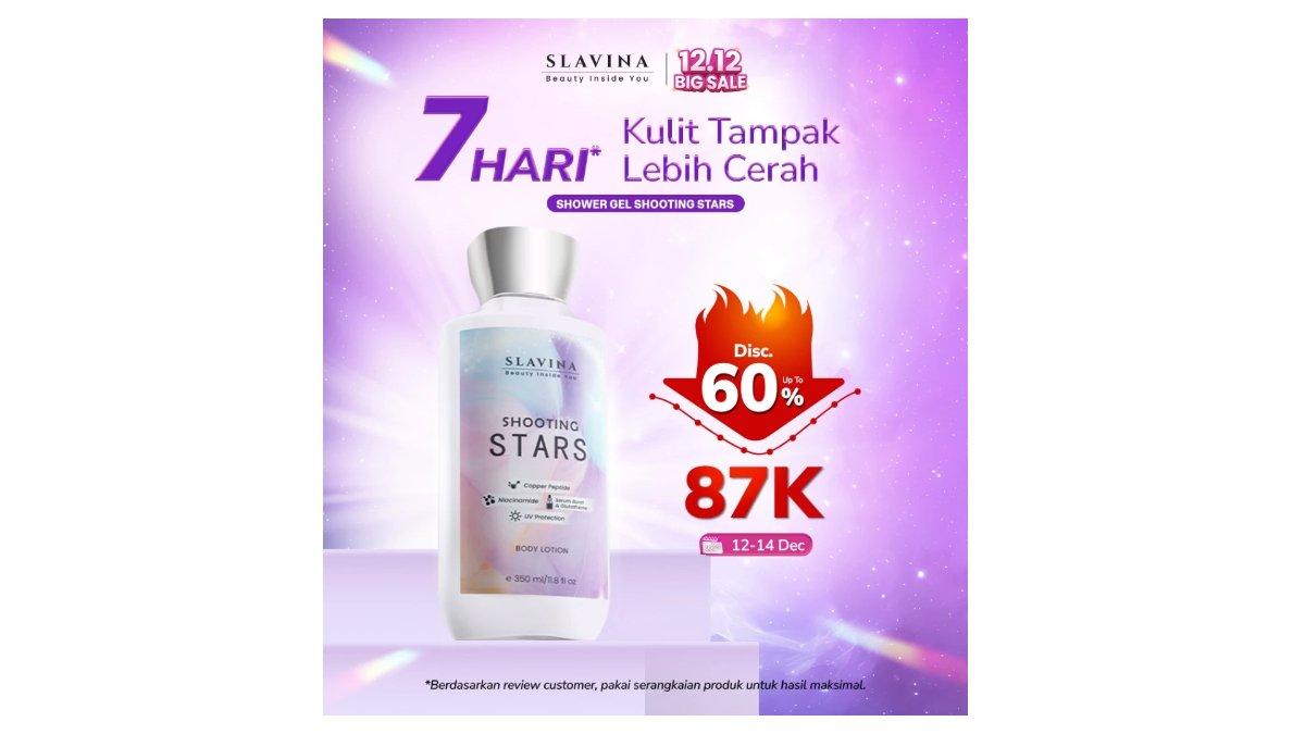 Ilustrasi produk Slavina Body Lotion Shooting Stars by Nagita Slavina kemasan 350ml