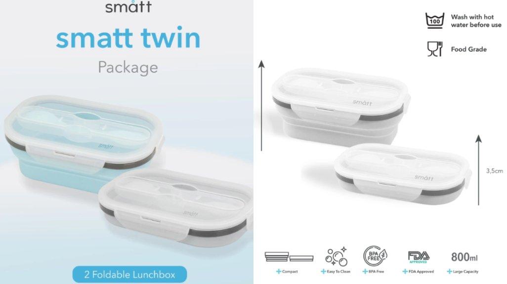 Smatt Twin Package - Smatt Foldable Lunchbox 2PCS 800ML