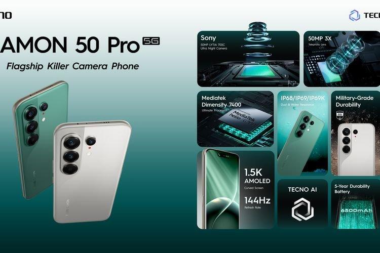 Spesifikasi Tecno Camon 50 Pro 5G di Indonesia.