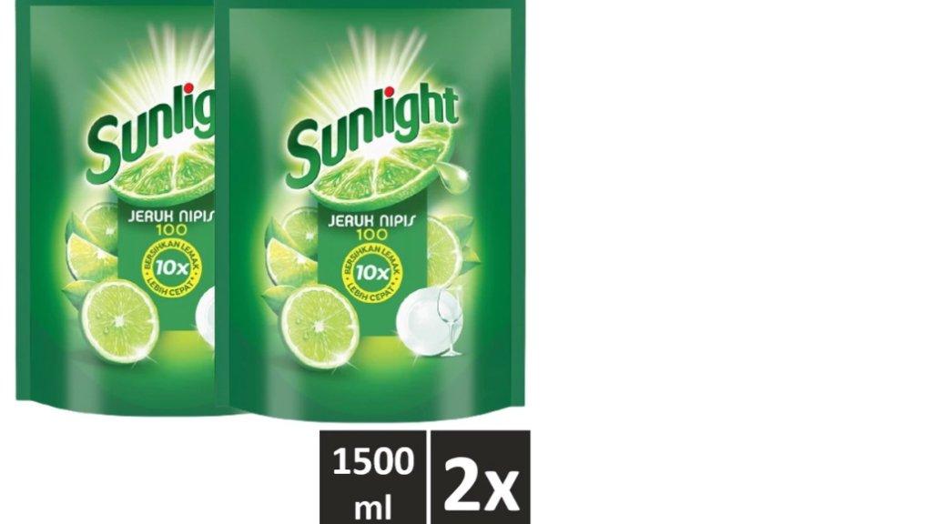 Sunlight Sabun Cuci Piring Jeruk Nipis Refill 1500 ml Twinpack