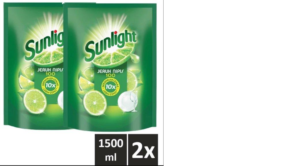 Sunlight Sabun Cuci Piring Jeruk Nipis Refill 1500 ml Twinpack