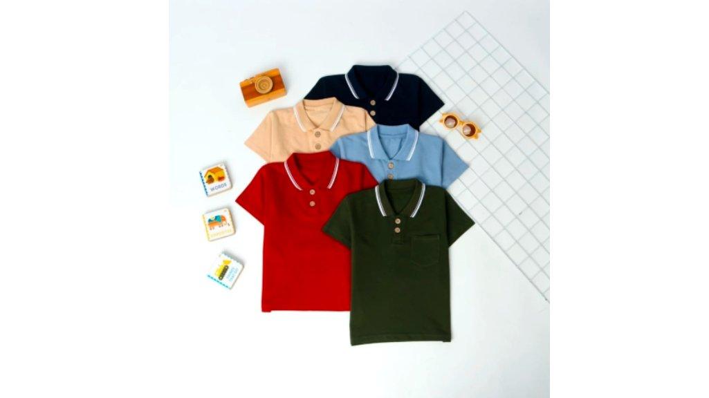 TOKI Kids Kaos Polo Anak Baju Anak Usia 1–12 Tahun Katun Pique