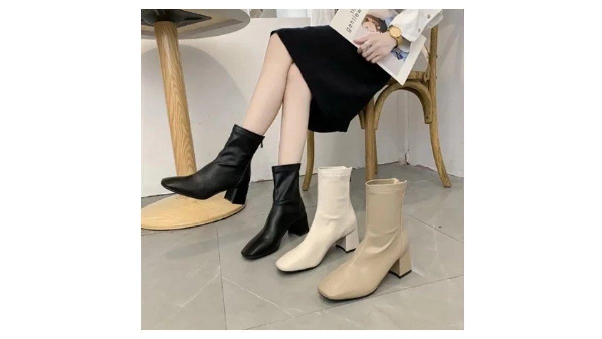 TOKODISNA - SEPATU BOOTS WANITA ANKLE NEW WINTER SQUARE TERLARIS TERKINI POPULER P026
