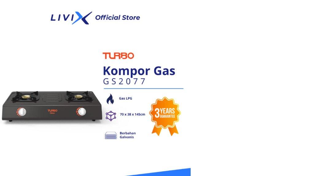 TURBO Kompor Gas Dua Tungku Flame Max GS2077