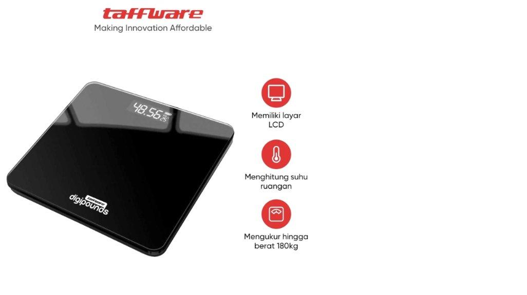 TaffWare Digipounds Timbangan Badan Digital + Temperature Battery Version - SC-12
