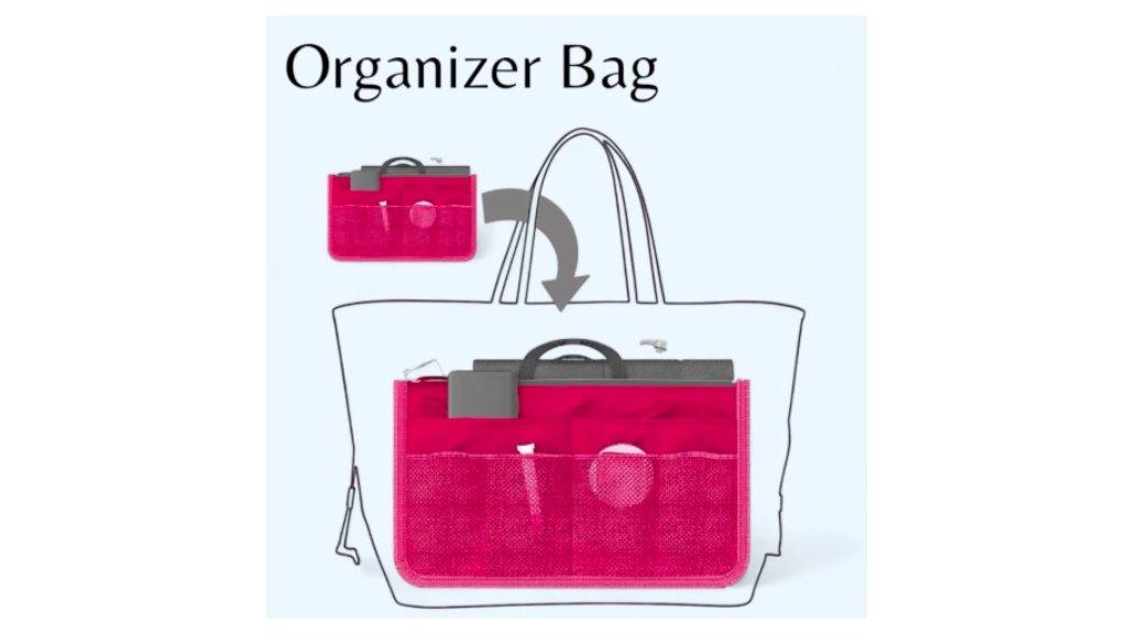 Tas Bag in Bag Organizer Travel Dual Zipper Pouch Make Up Kosmetik Korean