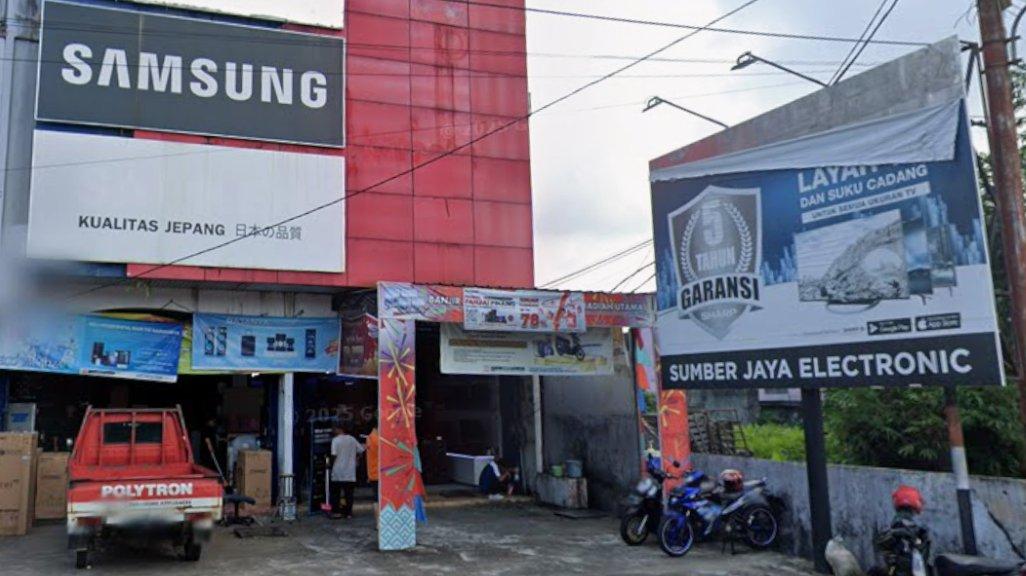 Toko Sumber Jaya Elektronik di Ruko simpang 4, Karang Anyar, Kecamatan Tarakan Tengah, Kota Tarakan, Kalimantan Utara, yang diambil Google Maps pada September 2023.