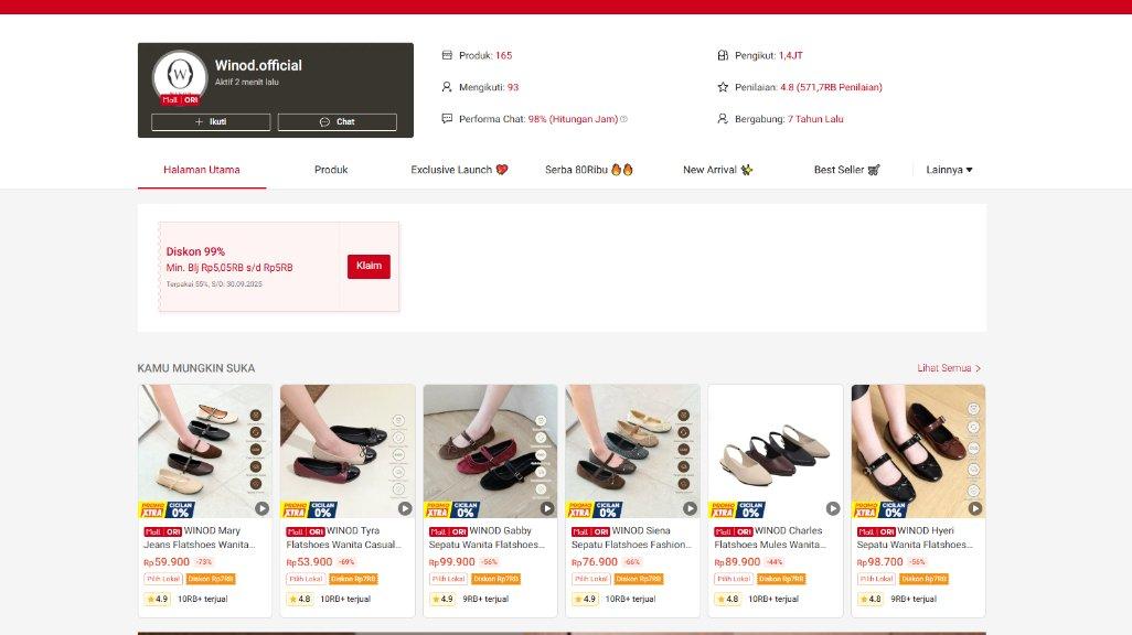 Toko flat shoes winod