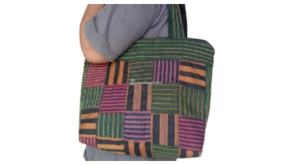 Totebag Lurik Hijau dari Remucicraft