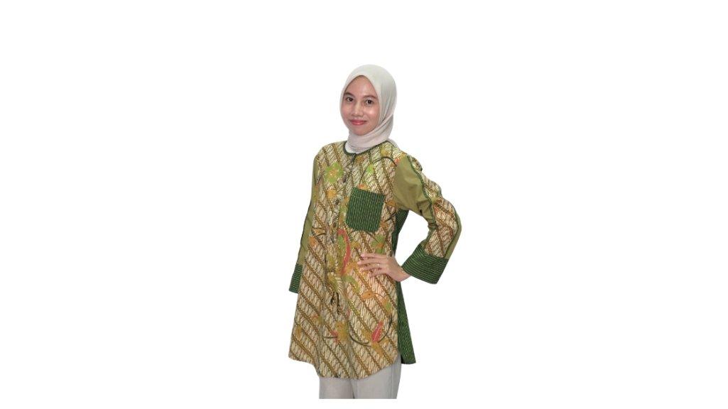 Tunik Batik Cap Mix Lurik dan Katun Polos dari Sari Craft