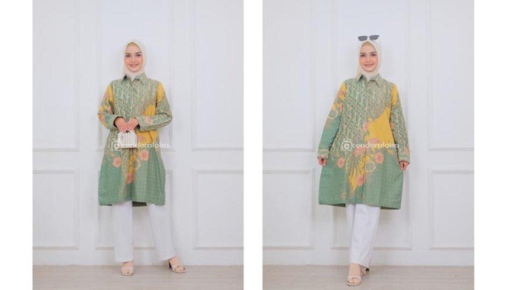 Tunik Batik Wanita Modern Kekinian Motif Flora Fauna. Tunik menjadi salah satu pilihan outfit yang praktis karena bisa langsung memberikan kesan rapi tanpa perlu banyak padu padan.
