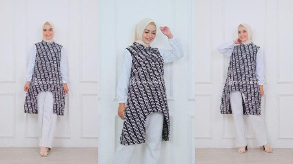 Tunik Batik Wanita Modern Kekinian Motif Parang