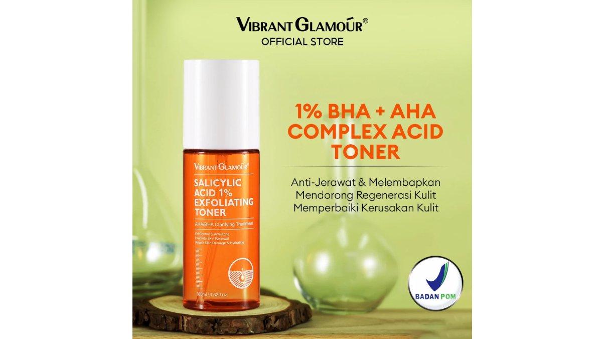 VIBRANT GLAMOUR Toner Eksfoliasi Salicylic Acid AHA+BHA