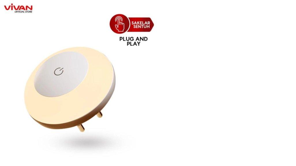VIVAN LED LAMP Portable | Plug And Play | 3 Level Warm Light Touch Sensor - Garansi 3 Tahun