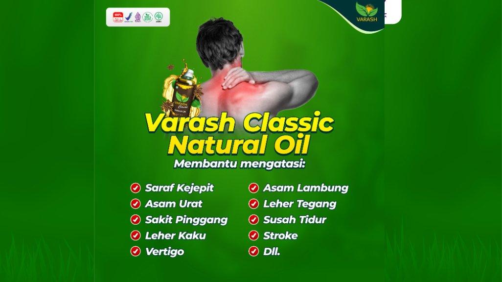 Varash Classic Natural Oil mengusung konsep perawatan tubuh berbasis herbal dengan 108 bahan alami pilihan.
