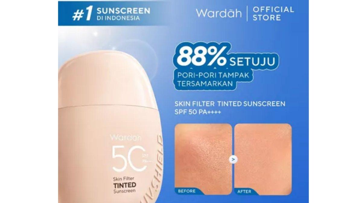 Review Wardah UV Shield Skin Filter Tinted Sunscreen SPF 50: Manfaat, Kelebihan dan Kekurangan - Tribunshopping.com