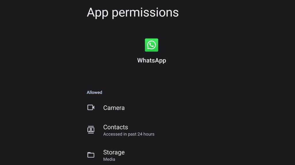 Allow semua ijin dari pengunduhan gambar dan video pada aplikasi WhatsApp.