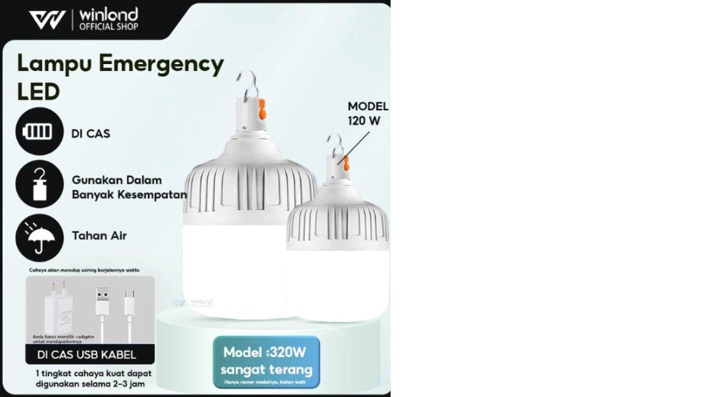Winland Lampu Emergency LED /Darurat Jumbo LED/ LED Indoor Outdoor Rechargeable/ Lentera malam