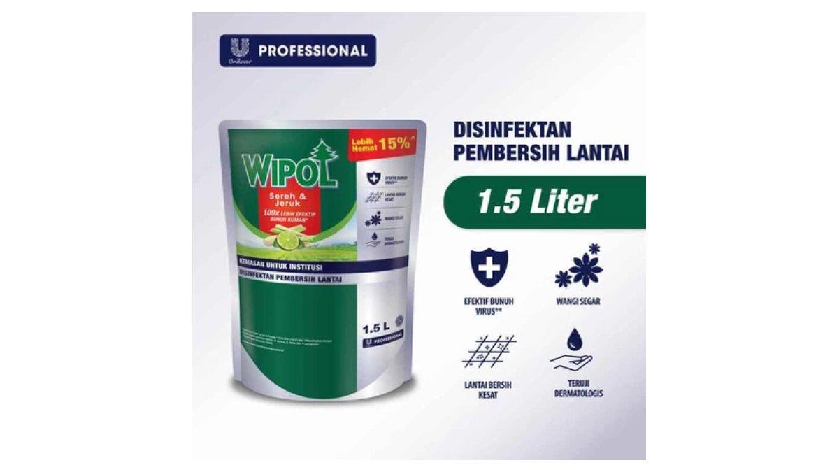 Wipol Professional Disinfektan Pembersih Lantai Sereh Jeruk 1.5 L Pouch