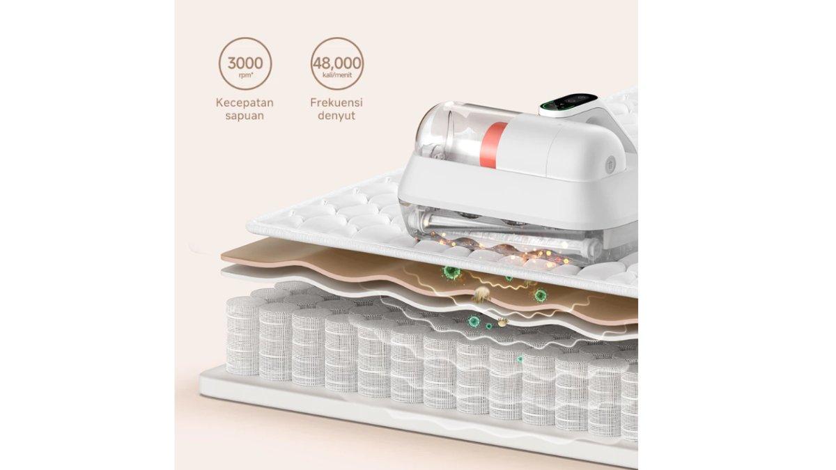Xiaomi Dust Mite Vacuum Cleaner Pro dengan sikat roller elektrik