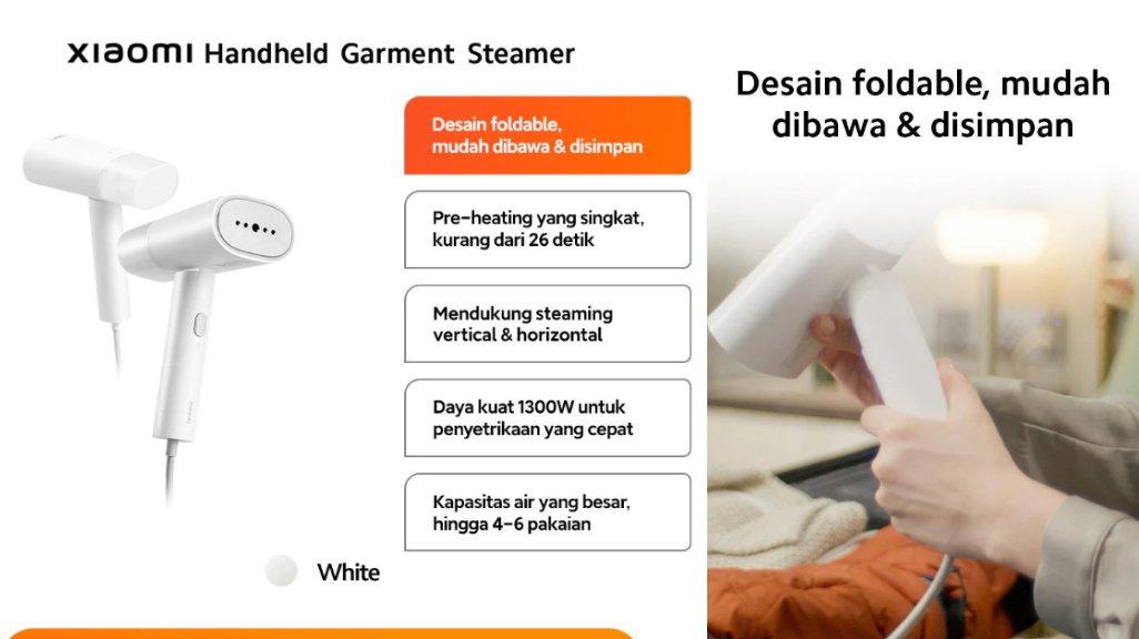 Xiaomi Handheld Garment Steamer | Ergonomis | Ringkas dan mudah disimpan | Rapid heating kurang dari 26 detik