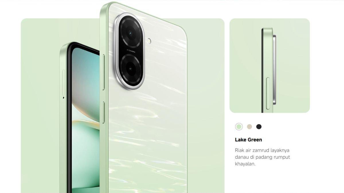 Desain bodi belakang dan modul kamera Redmi A5