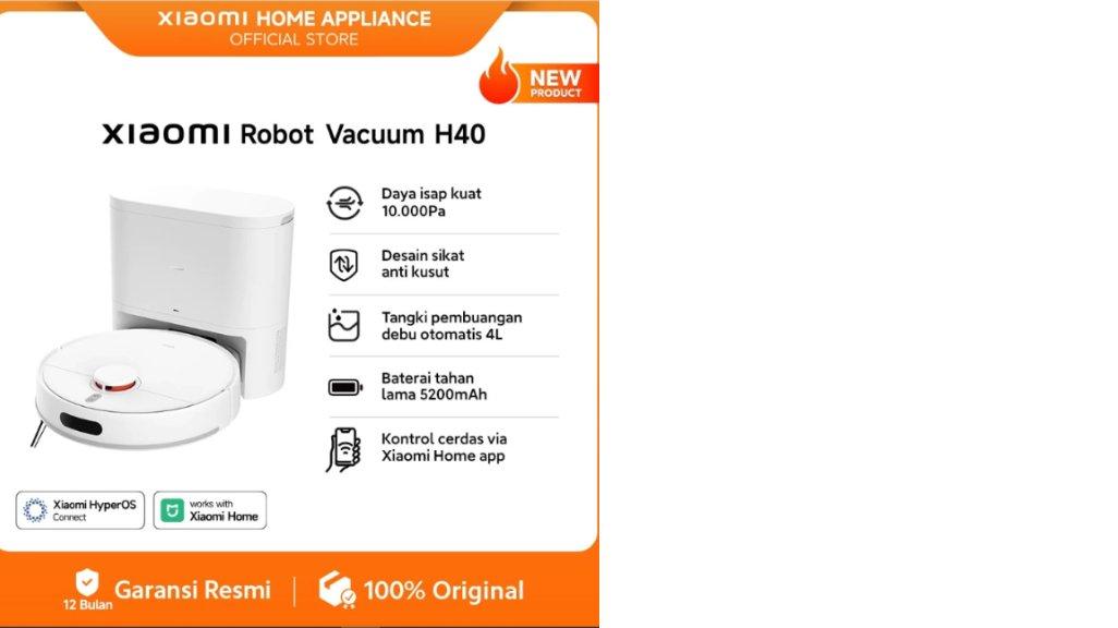 Xiaomi Robot Vacuum H40 | Daya isap kuat 10.000Pa