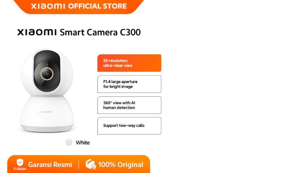 Xiaomi Smart Camera C300 | CCTV Indoor | 2K Ultra-clear HD | 3MP | F1.4 AI Pendeteksi Manusia | Rotasi 360 Derajat | Fitur Call 2 Arah