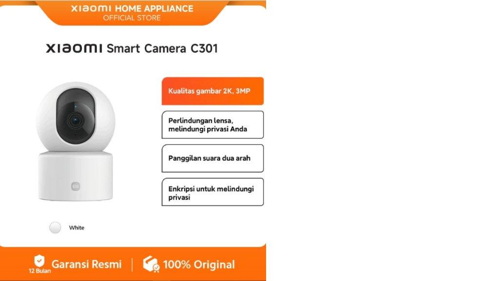 Xiaomi Smart Camera C301| CCTV Indoor | 2K Ultra-clear HD | 3MP | AI Pendeteksi Manusia | Rotasi 360 Derajat dan Vertikal 107 Derajat | Fitur Call 2 Arah