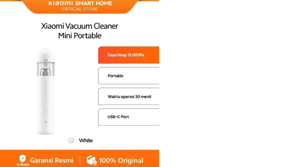 Xiaomi Vacuum Cleaner Mini Portable | Wireless | Daya Hisap Kuat 6000Pa