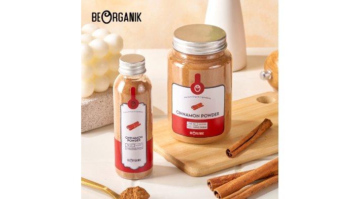 Beorganik Cinnamon Powder beragam kemasan.