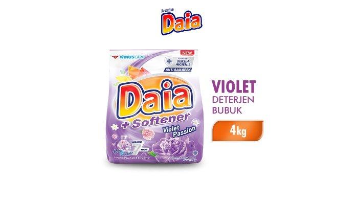 Daia Deterjen Bubuk Violet beragam kemasan.