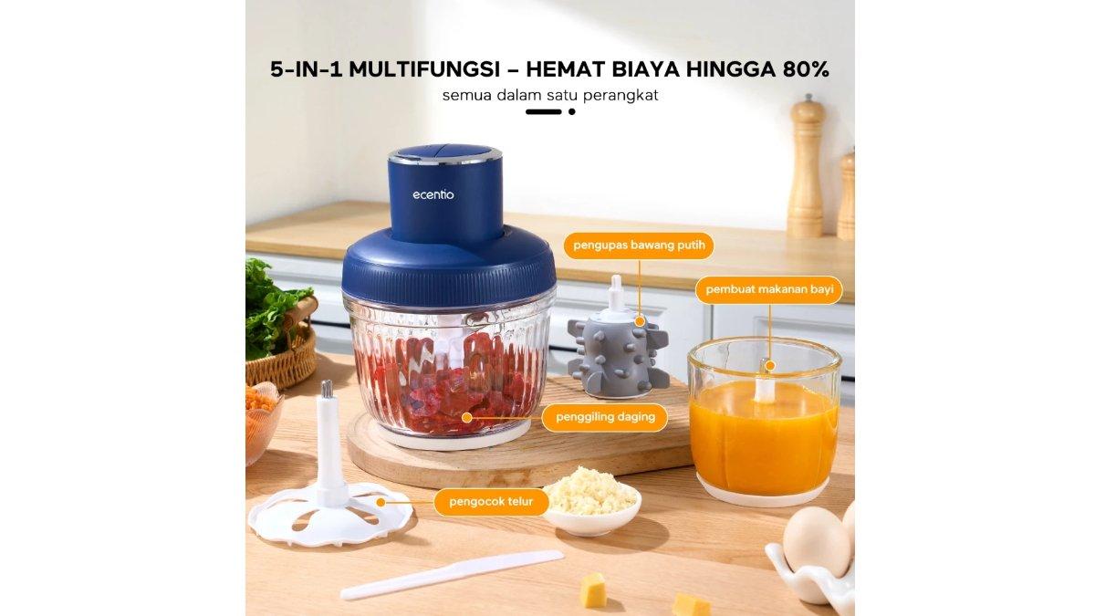 ecentio 5 in 1 kaca Chopper blender multi-fungsi