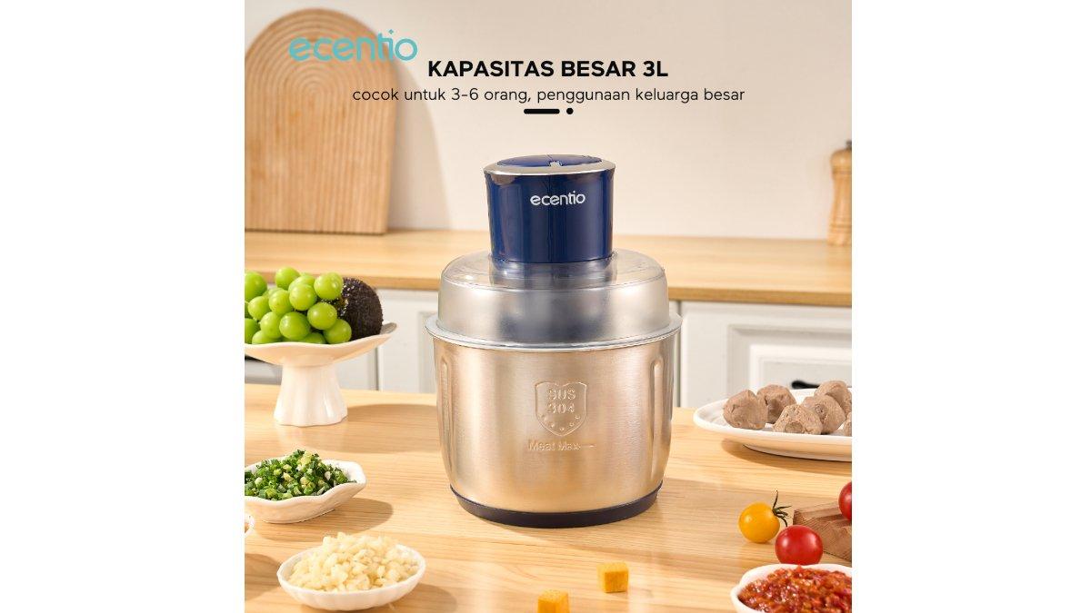 ecentio Food Chopper 3L 4 pisau Stainless steel