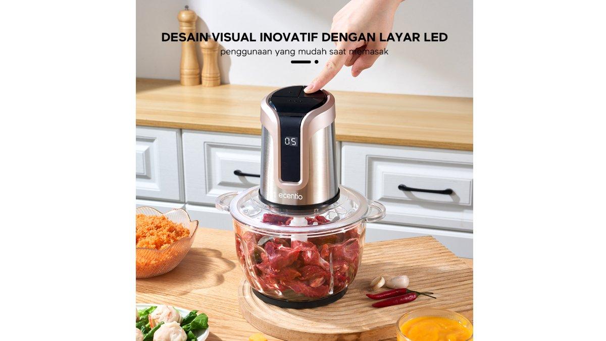 ecentio chopper blender kaca Layar LED 2L