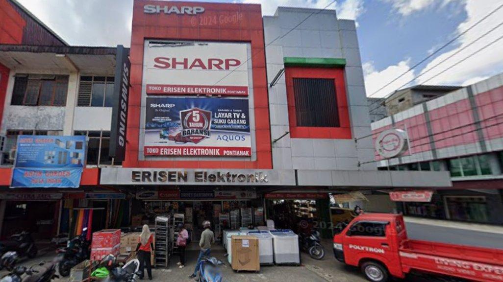 Foto Toko Erisen Elektronik di Jl. Nusa Indah III No.73 Blok BB No.71, Darat Sekip, Kecamatan Pontianak Kota, Kota Pontianak, Kalimantan Barat 78117 yang diambil Google Maps pada Maret 2024.