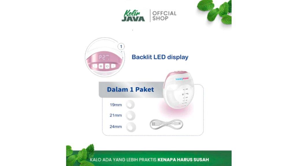 happymomi - Pompa Asi Elektrik Kemenkes Generasi Terbaru Paling Ringan 3 Mode Hisapan