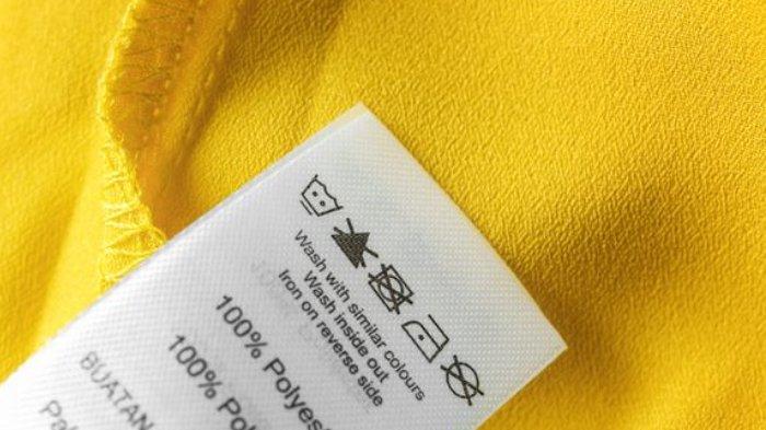 Ilustrasi label perawatan kain yang harus dicek untuk menjaga kualitas bahan, warna dan tekstur.