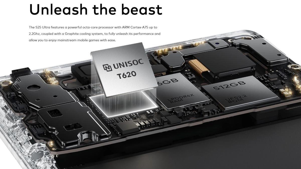 Ilustrasi chipset UNISOC T620 yang diperkuat chipset itel S25 Ultra