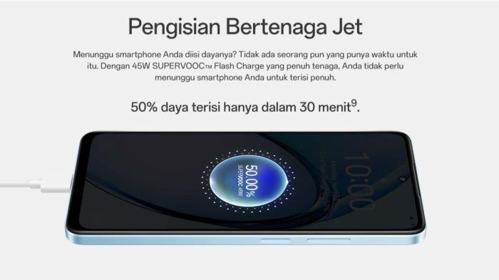 Selain baterai 5.000 mAh, sektor daya OPPO A60 didukung pula fast charging 45 watt
