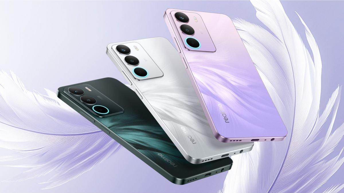 Ilustrasi desain ramping dan ringan realme C71.