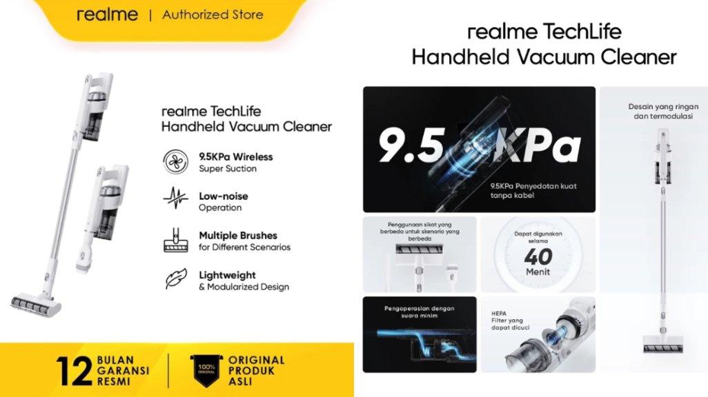 realme TechLife Handheld Vacuum Cleaner - 9.5Kpa Wireless Suction