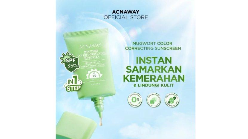 Review ACNAWAY Mugwort Color Correcting Sunscreen SPF 35 PA: Manfaat, Kelebihan, hingga Kekurangan