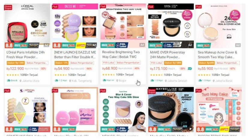 40 Rekomendasi Bedak Padat Terbaik Paling Laris di Shopee Mall, Dijamin BPOM dan Produk Original