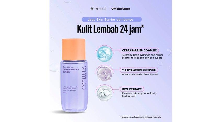 Review Emina Ceramide Glow Barrier Milky Toner: Manfaat, Kelebihan, Kekurangan