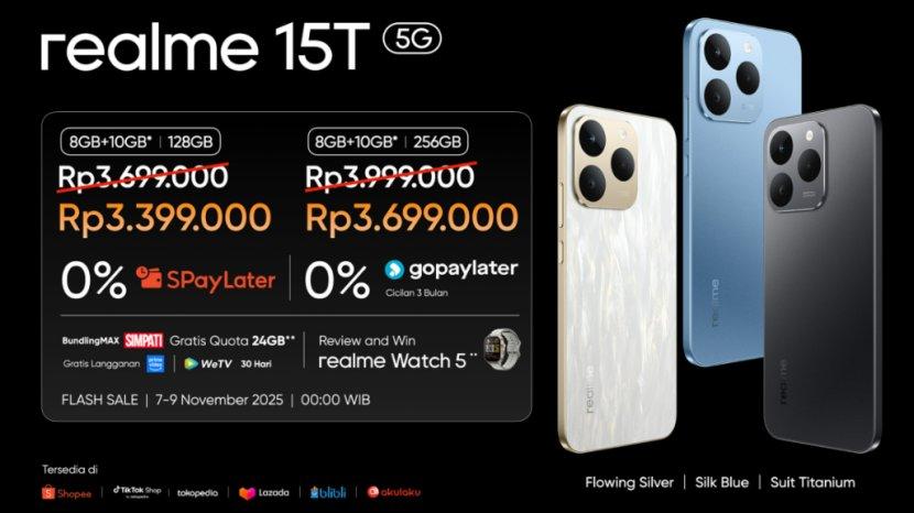 5 Alasan realme 15T 5G Wajib Masuk Wishlist Kamu, dari Kamera 50MP sampai Fast Charge 60W